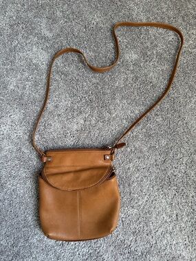 Fossil Brown Leather Crossbody with Flap